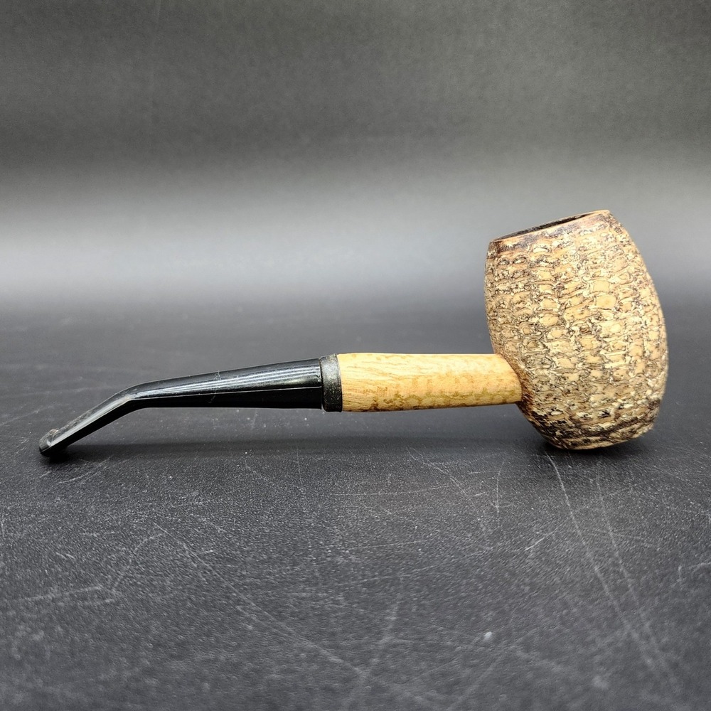 Missouri Meerschaum Corn Cob Tan Bent Smoking Pipe Vintage Americana Rustic 6in